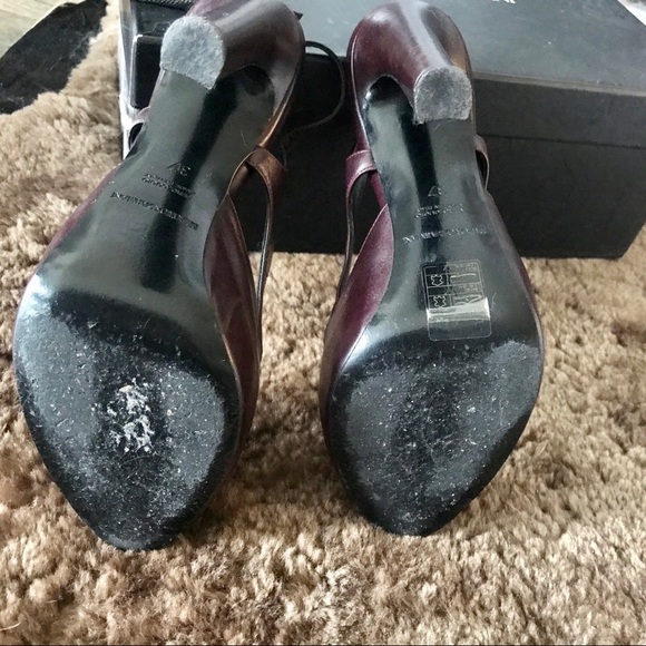 Emporio Armani platform heels in burgundy size 37 - Picture 7 of 8